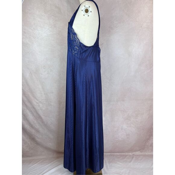 Vintage Plus Size Night Gown Blue Lace Lingerie - Picture 3 of 4
